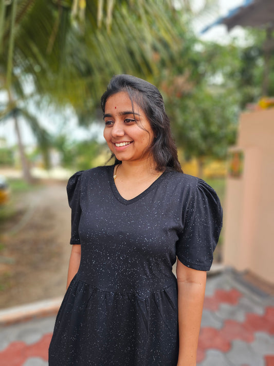 Black Glitter Non-Feeding Lounge Wear