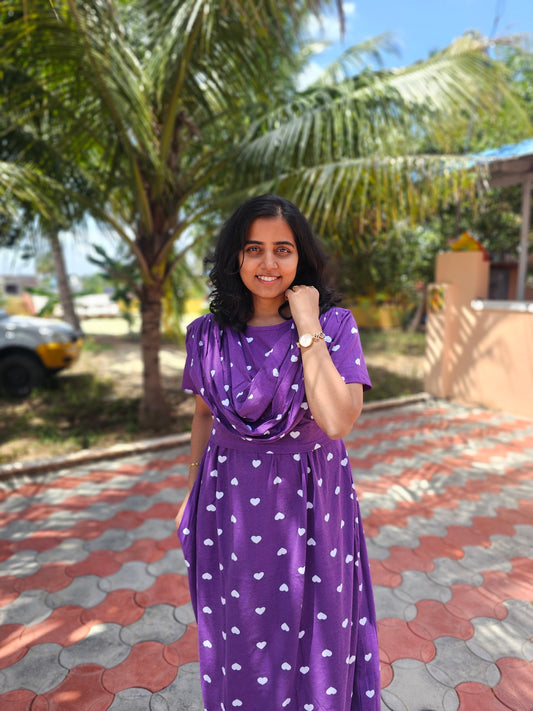 Violet Heart - Dupatta Style Feeding Lounge Wear without Zip