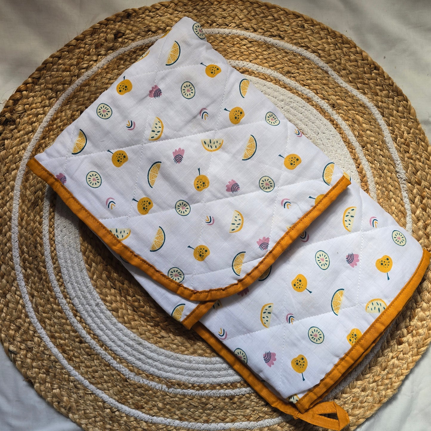 Soft Muslin Blanket for Babies - Yellow Fruits