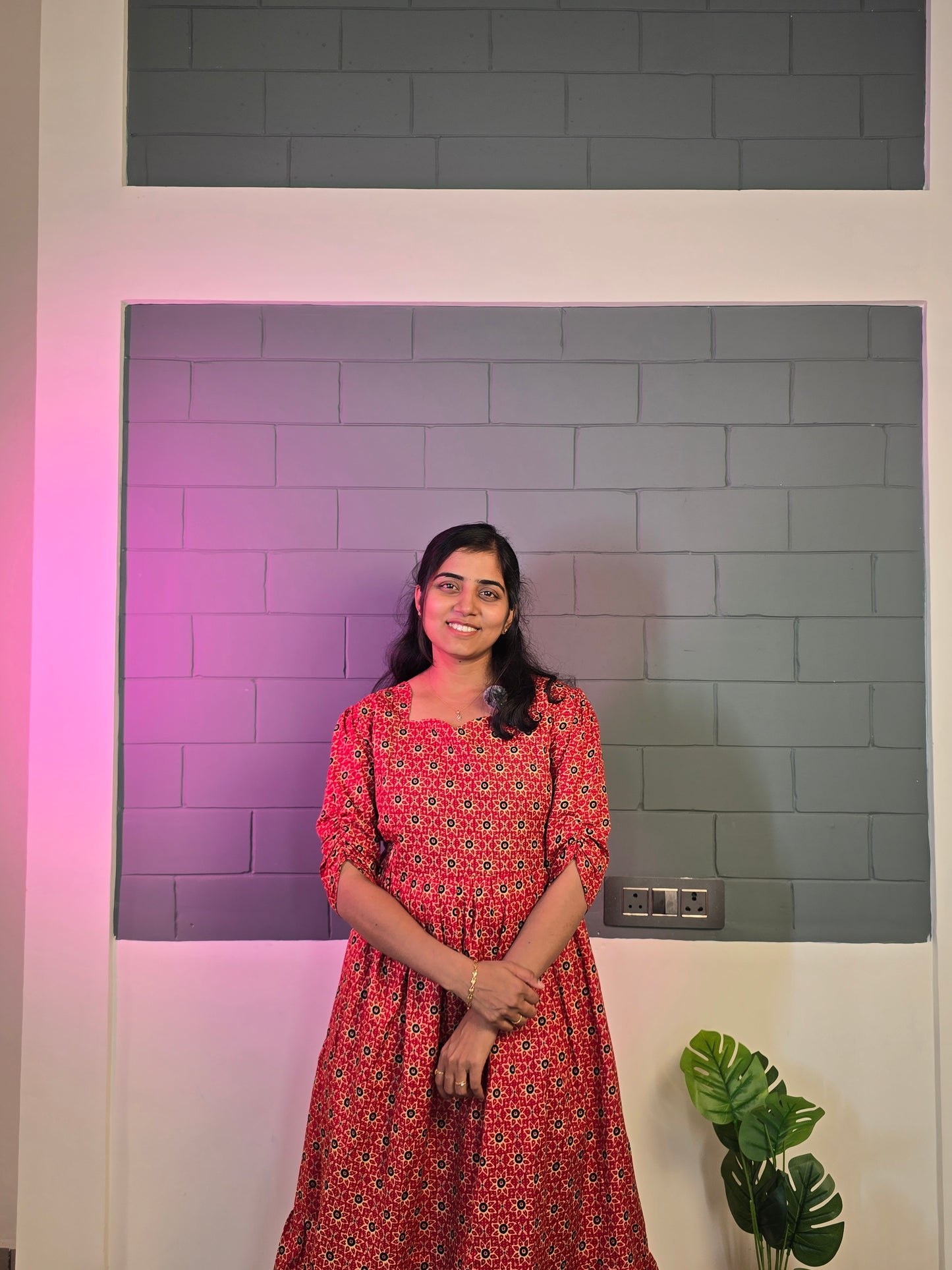 Red Floral Magic Cotton Feeding Maxi with Zip