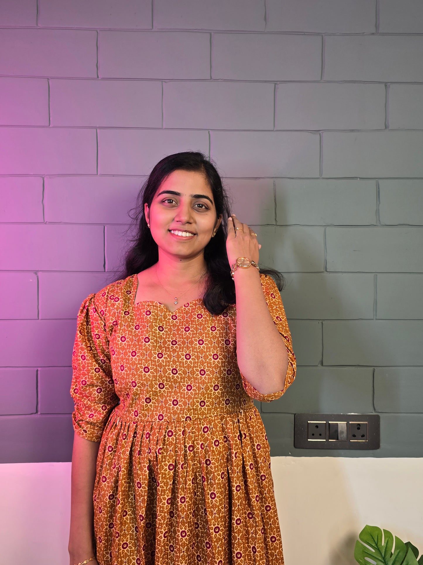 Yellow Floral Magic Cotton Feeding Maxi with Zip