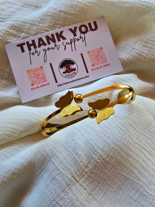 Butterfly and Balls Kada Bracelet