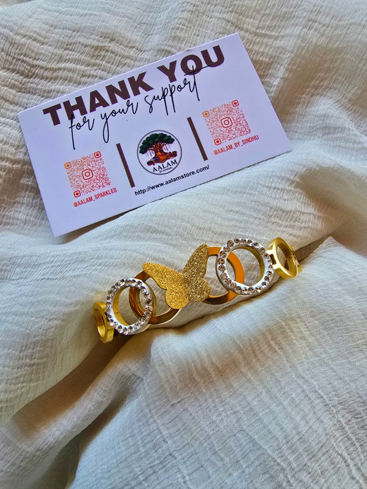 Butterfly with Circles Kada Bracelet