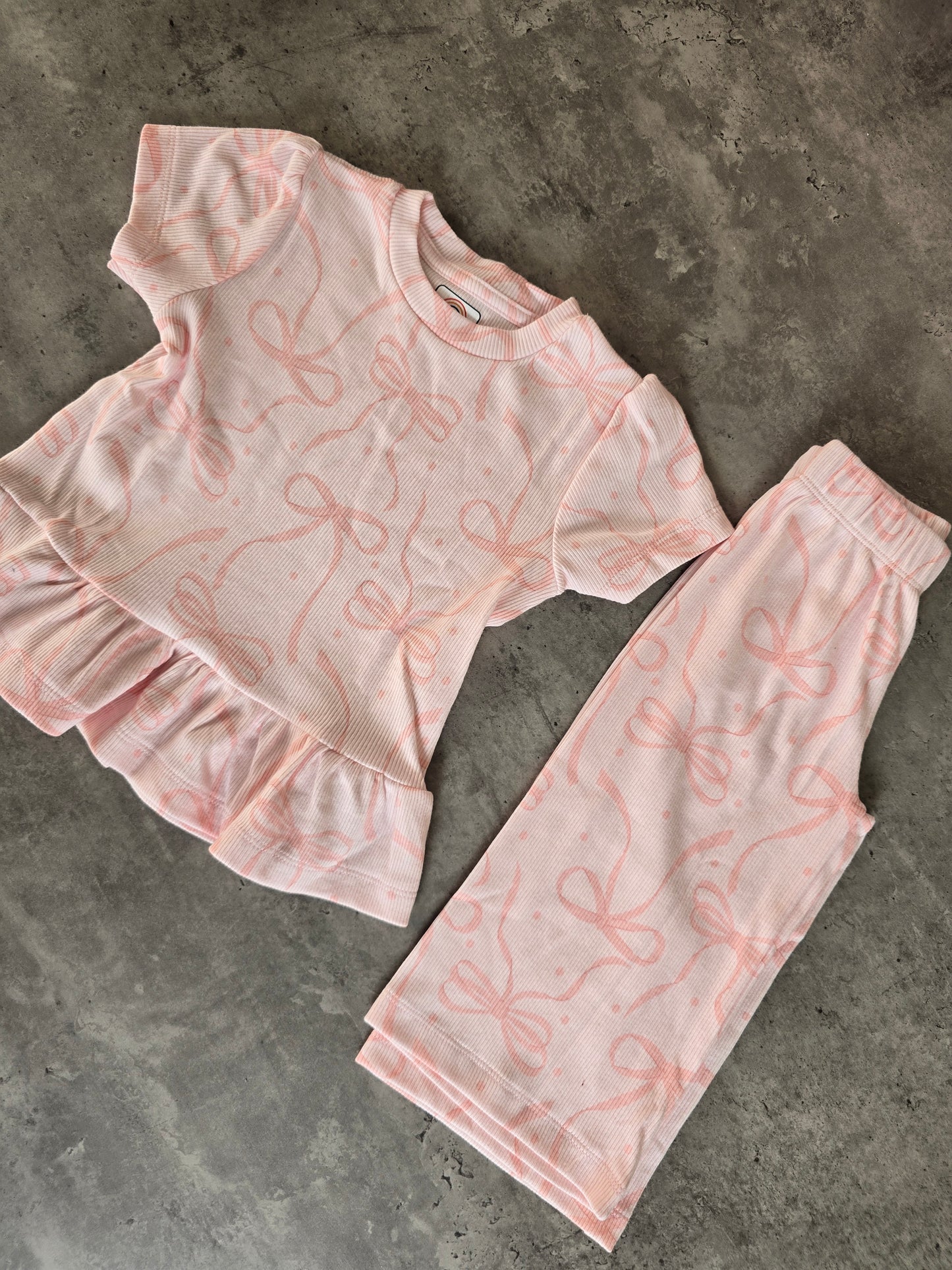 Pink Bow Frill coord set