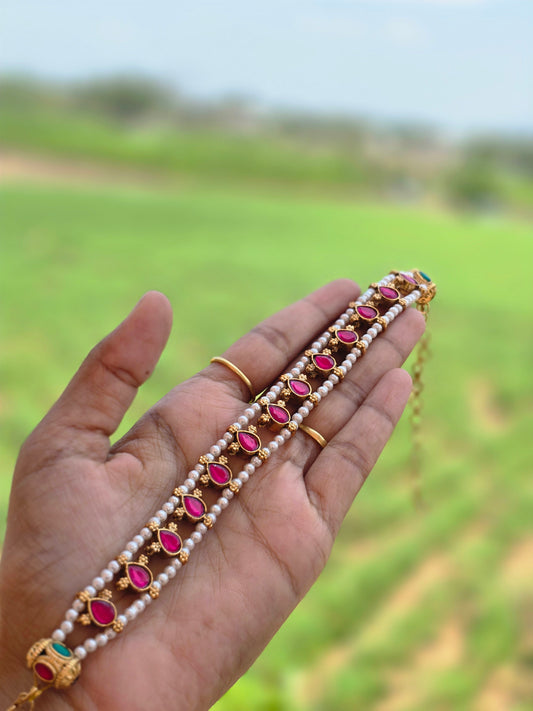 2 in 1 Double side stone choker