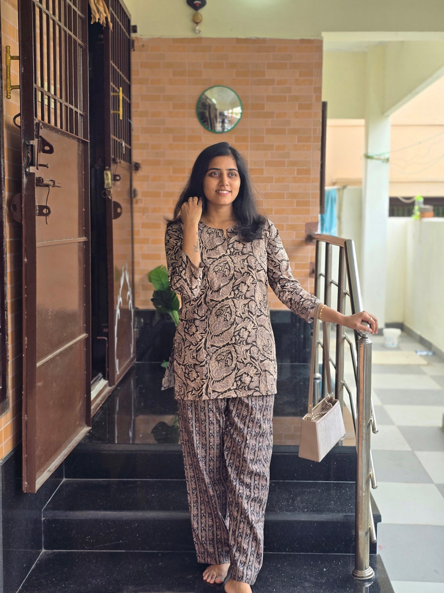 Black kalamkari coord set