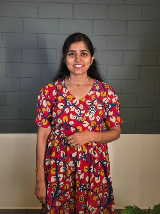 Red Floral Kalamkari
