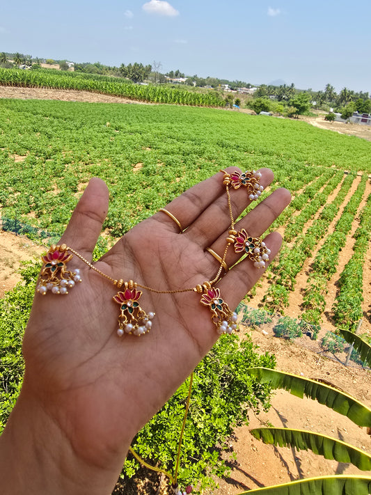 Lotus with Pearl Hangings