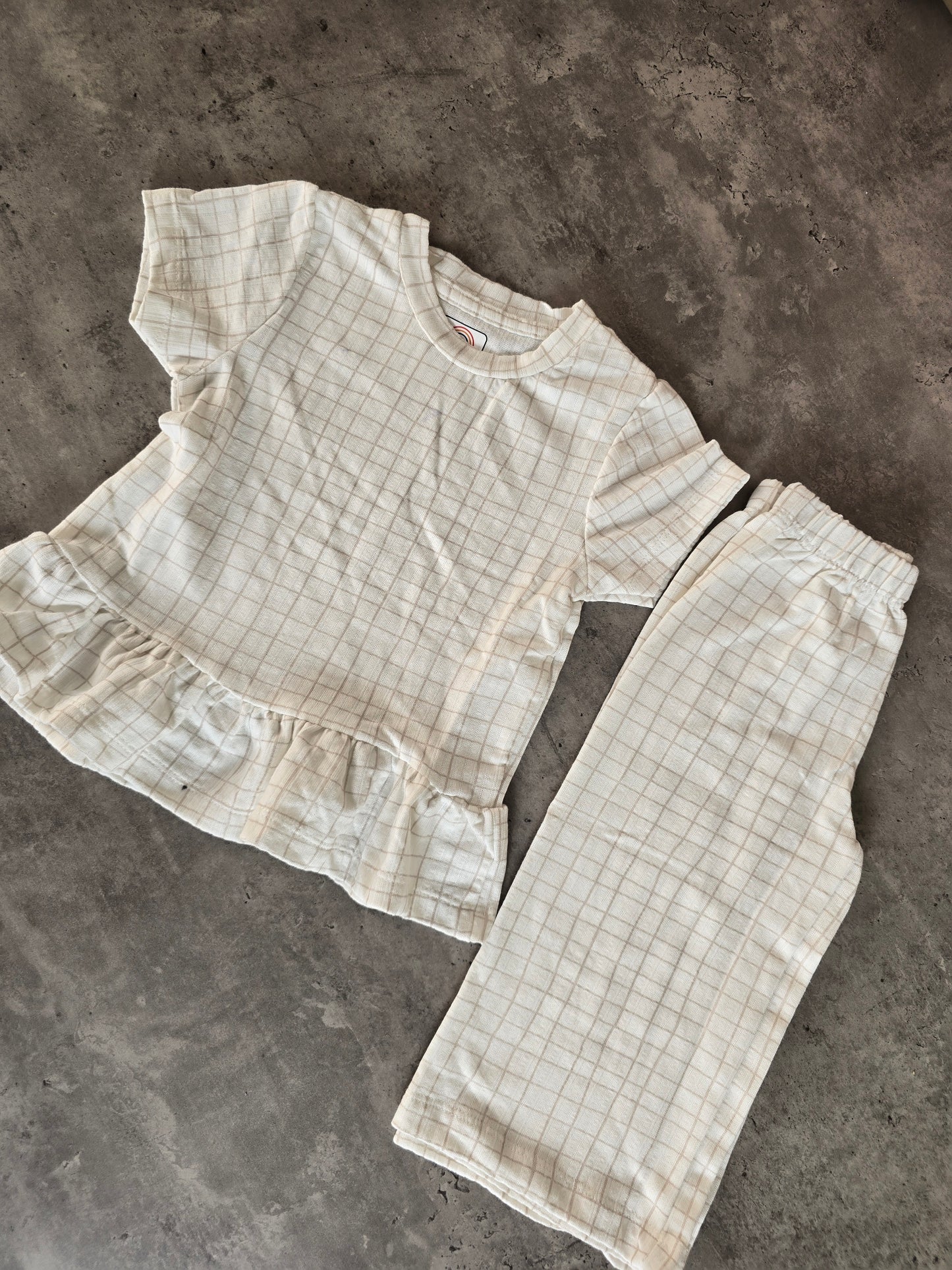 White checked Frill coord set