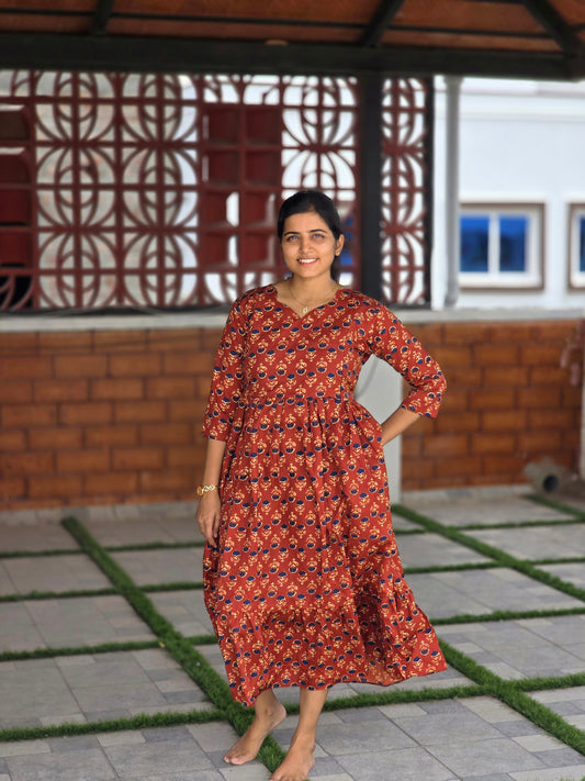 Rust Orange button rose Feeding Maxi