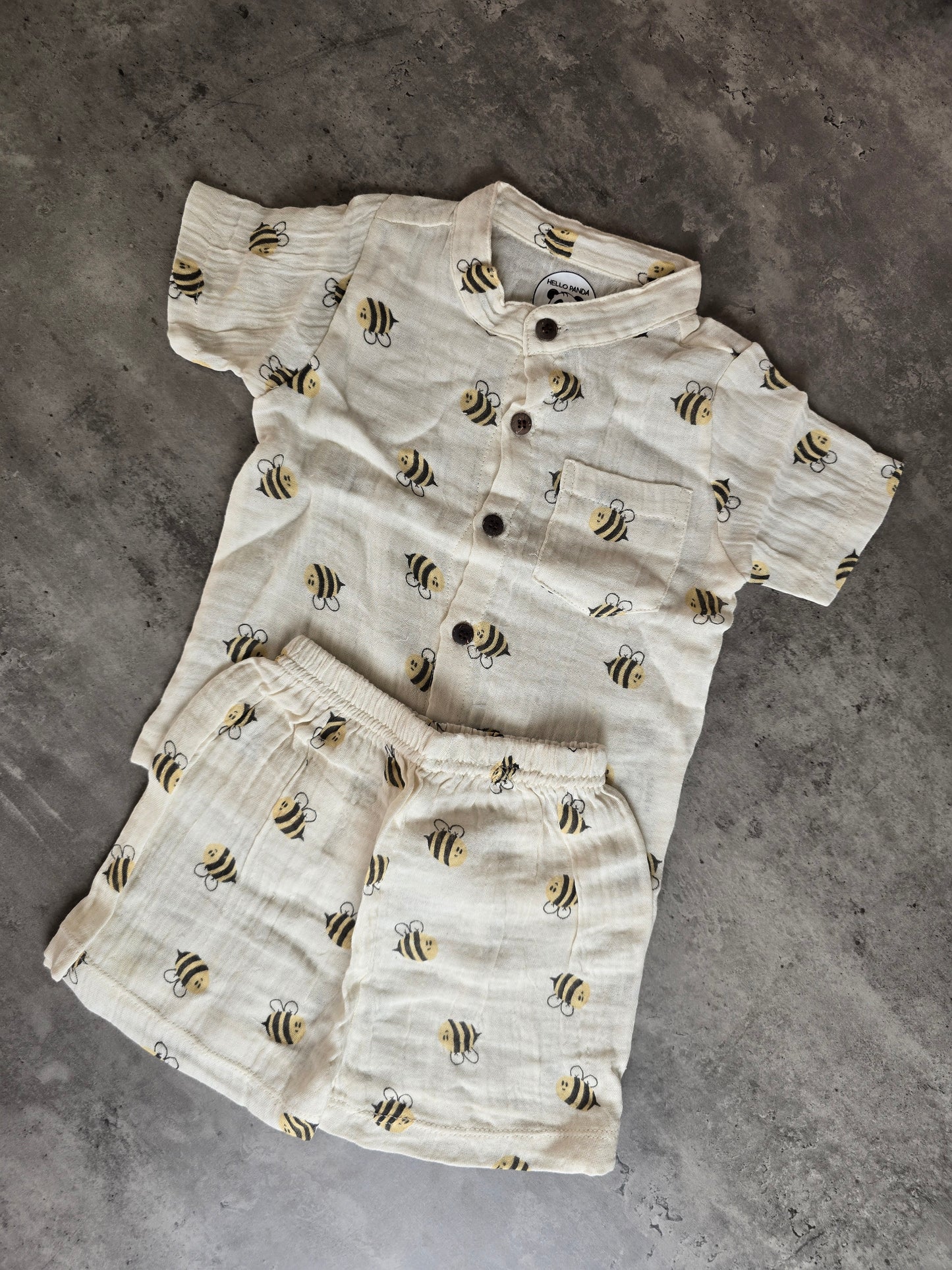Honey bee Unisex Muslin Coord set