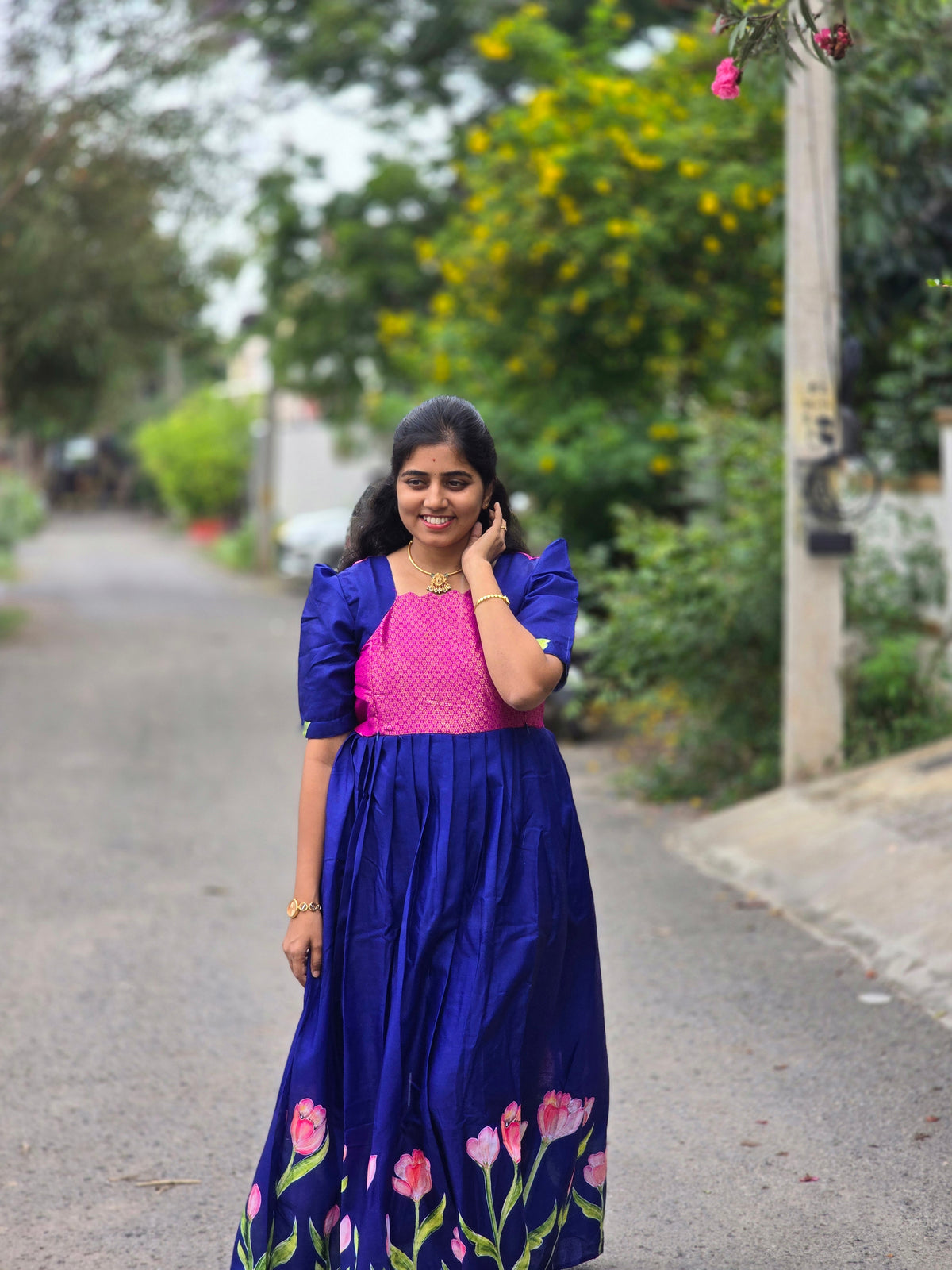 Royal Blue Tulips Festive Maxi