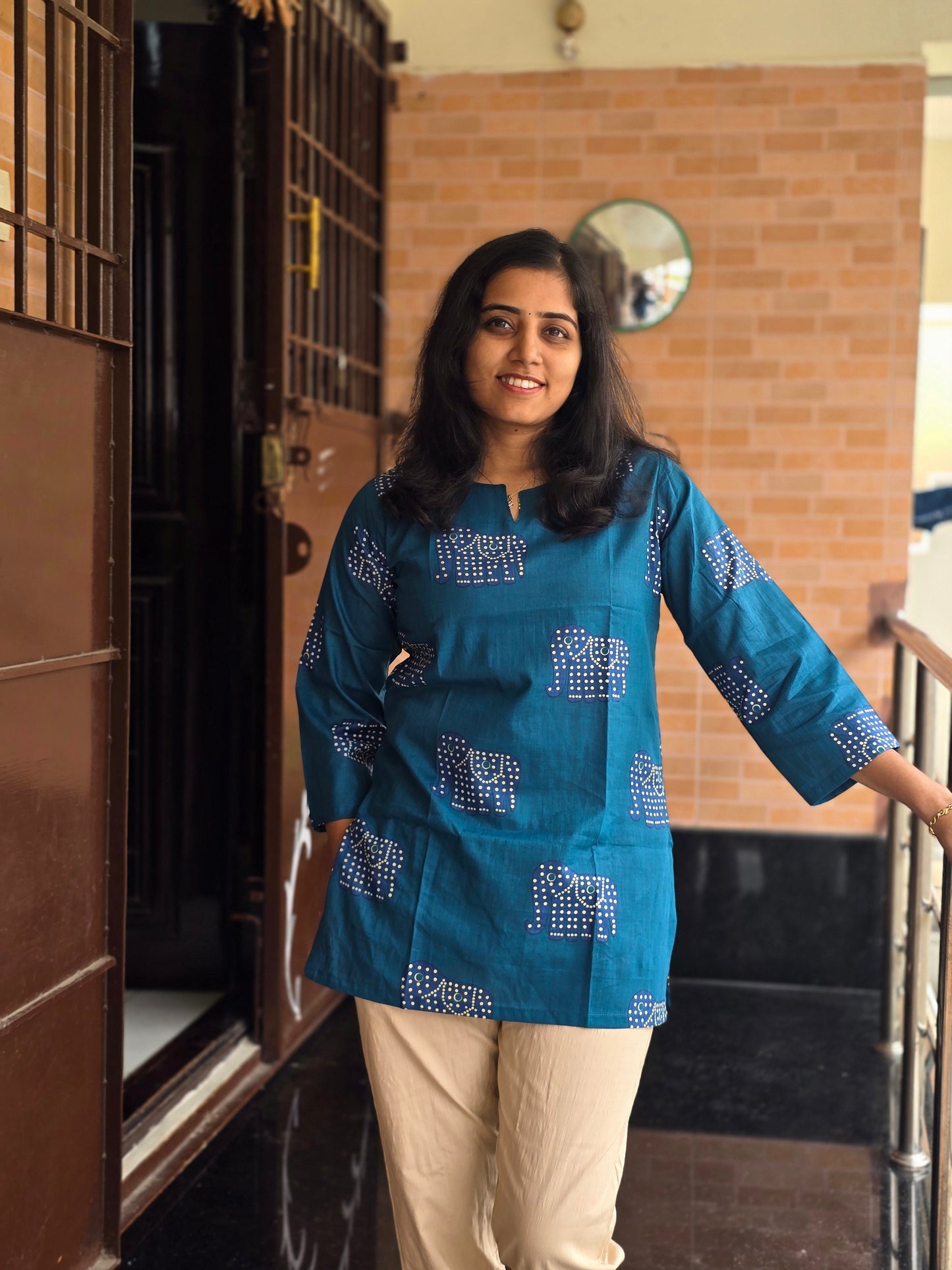 Blue Elephant Short Top