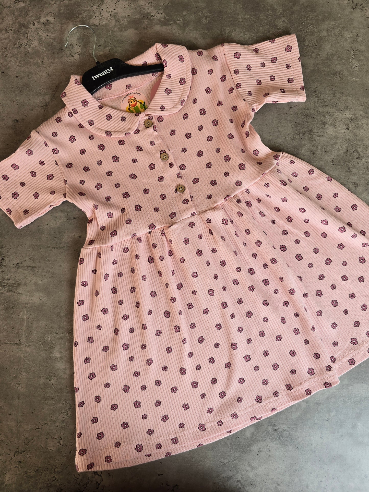 Pastel pink tiny flowers Frocks
