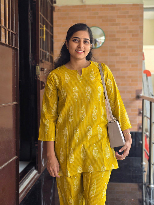 Yellow stripe coord set