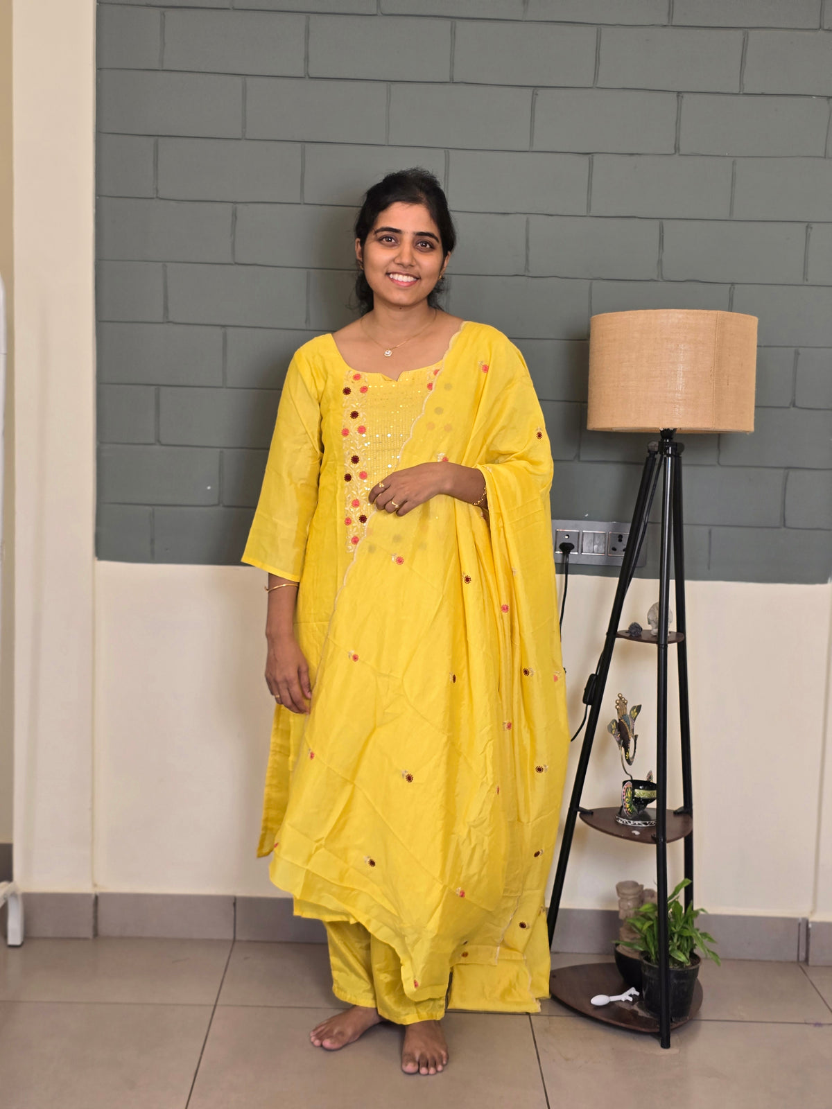 Yellow Embroidery Salwar Set