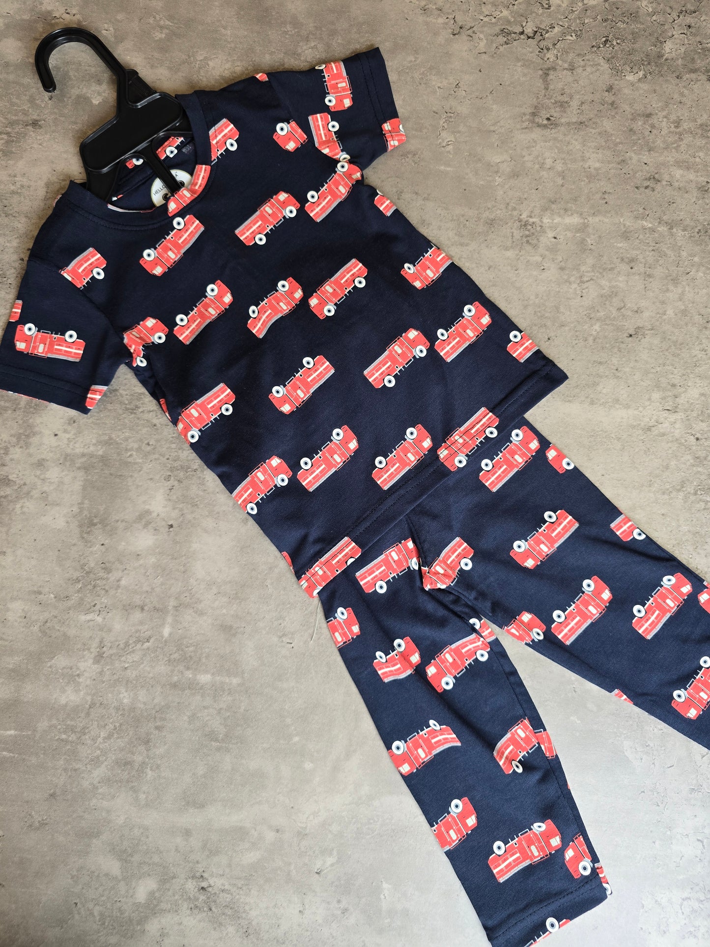 Blue Red Fireengine Coord set