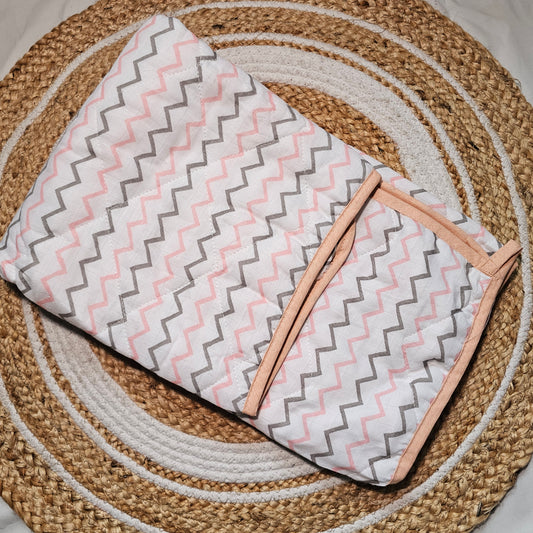 Soft Muslin Blanket for Babies – 4  - Zig-Zag Pink