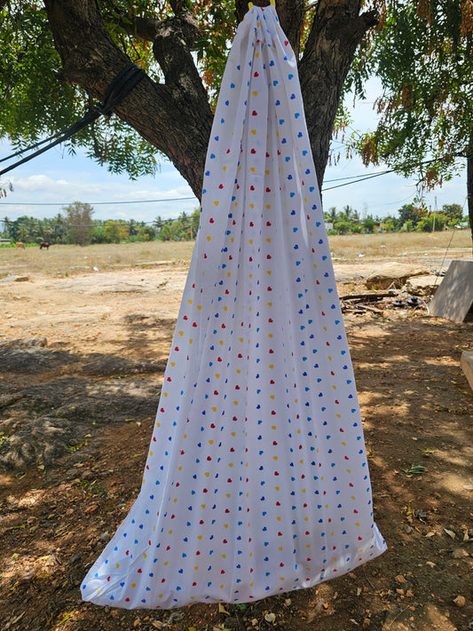 Pure Cotton Sleep Safe Thottil with Net - Heart