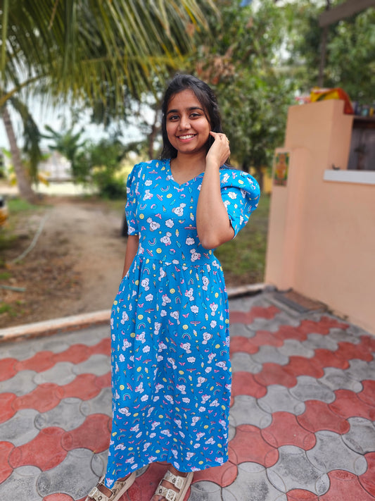 Blue Bow-Bow Donut Non-Feeding Lounge Wear