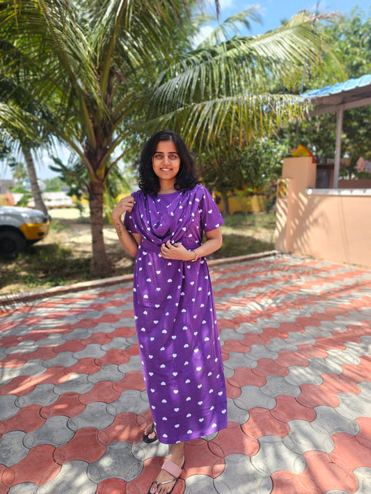 Violet Heart - Dupatta Style Feeding Lounge Wear without Zip