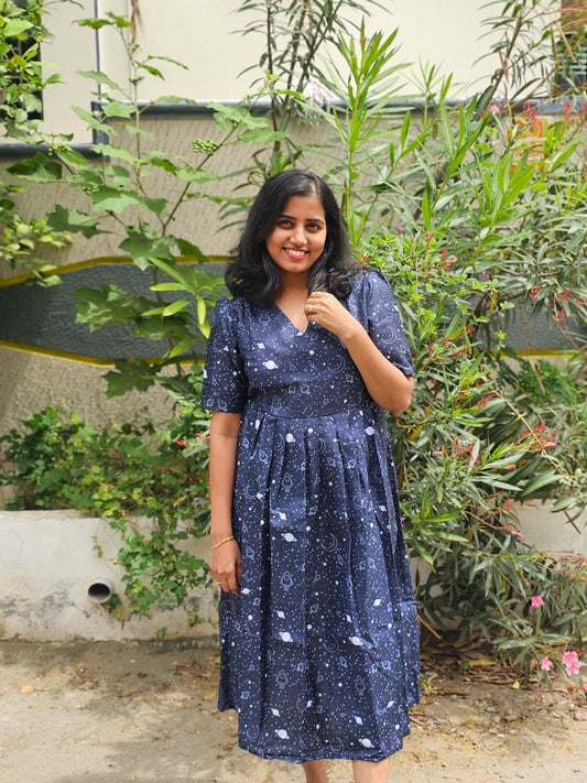 Blue Space - Feeding Kurti with Zip