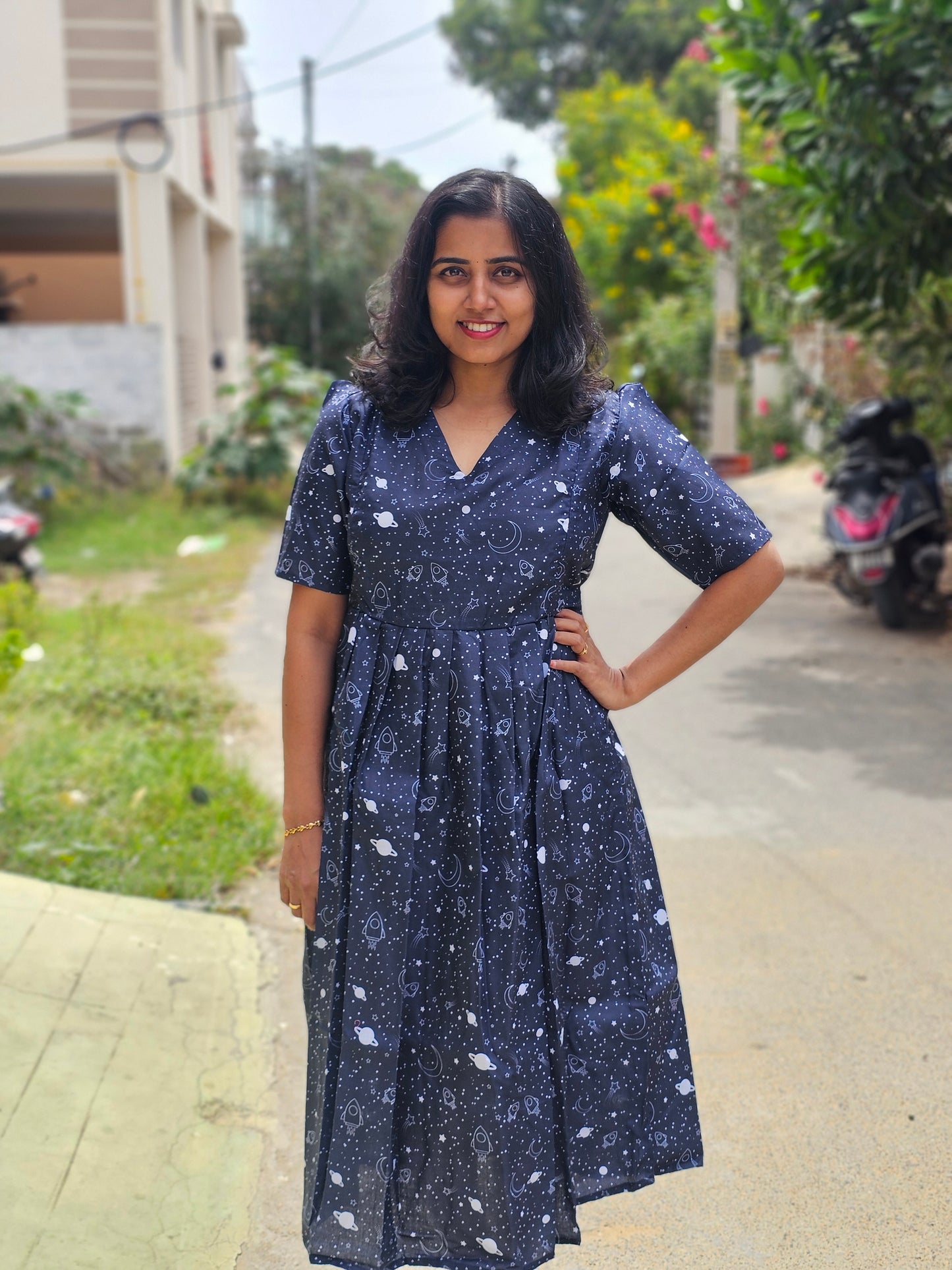 Blue Space - Feeding Kurti with Zip