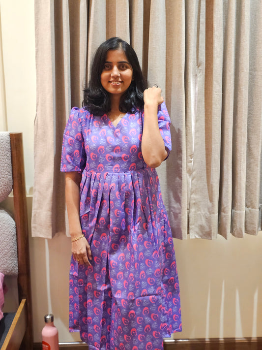 Violet Super Mom Cotton Feeding Kurti with Zip