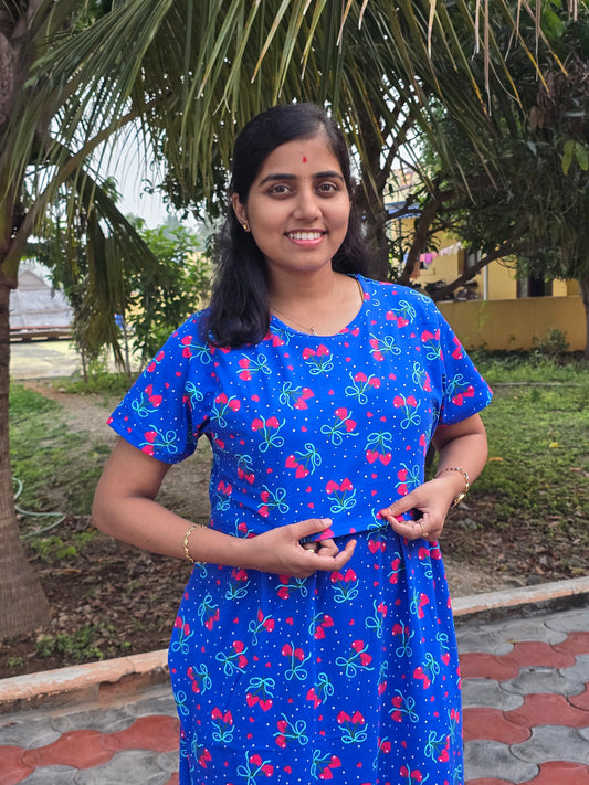 Blue Ribbon with Hearts - Feeding Lounge Wear