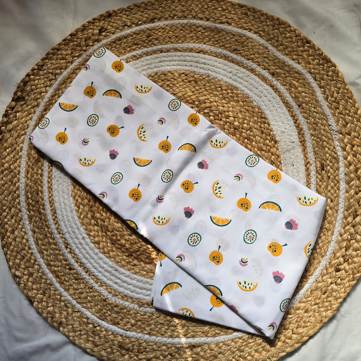 Combo of Pure Cotton Sleep Safe Thottil with Net and Separator Stick - Fruits