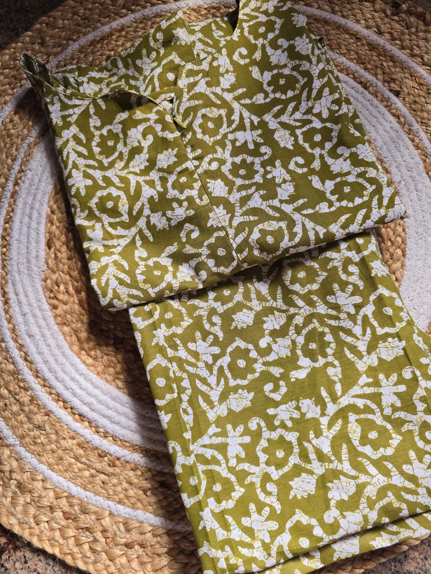 Olive Green Cotton Coord set