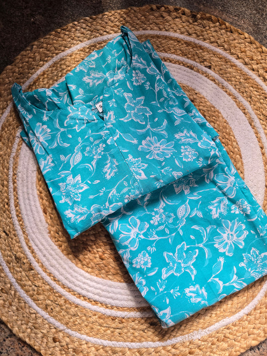 Blue Cotton Coord set