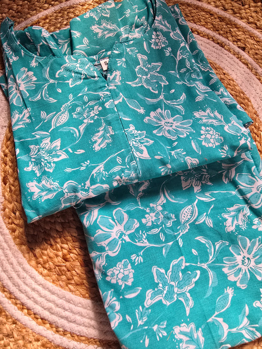 Blue Cotton Coord set