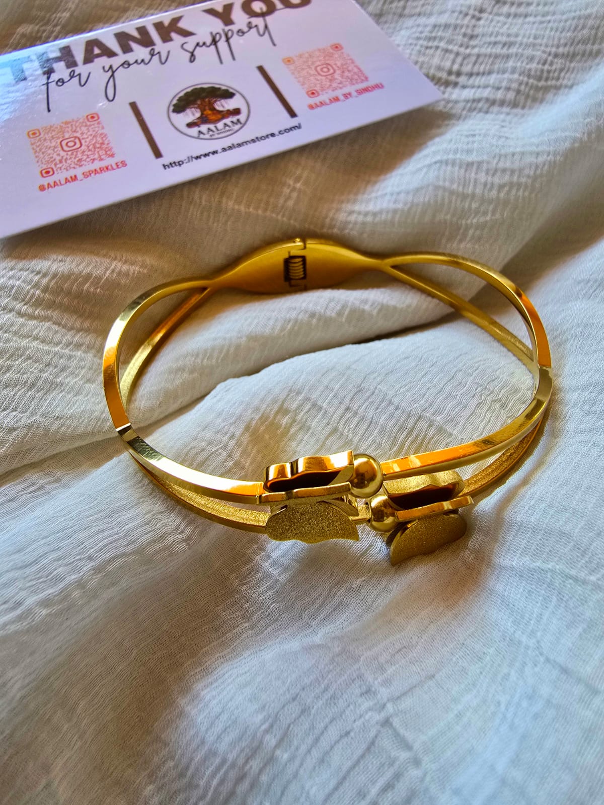 Butterfly and Balls Kada Bracelet