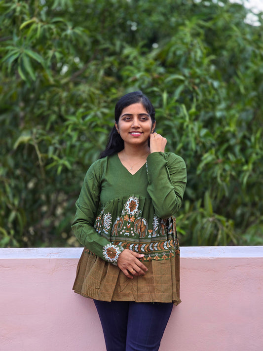 Green bottom design Peplum top