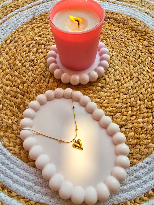 Solid Heart Pendant with Ball chain