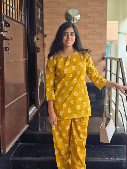 Yellow patterns coord set