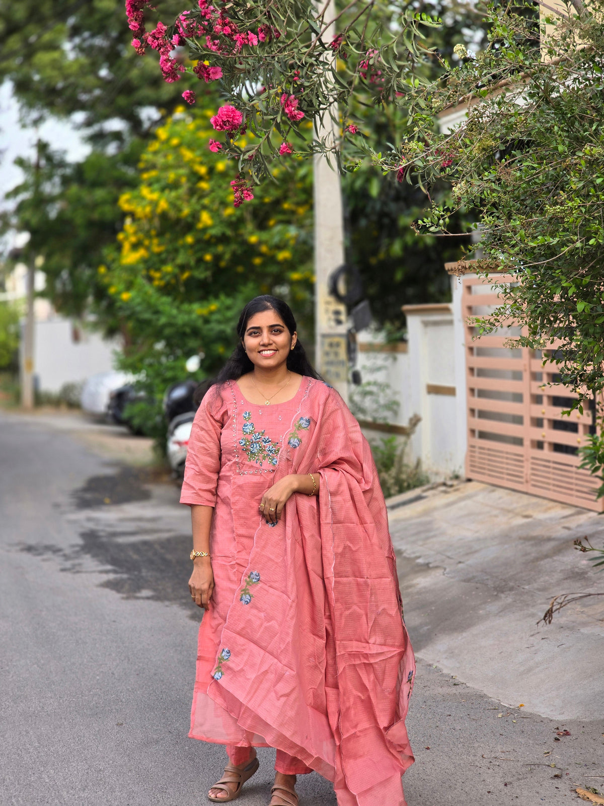 Peach Embroidery Festive Salwar set