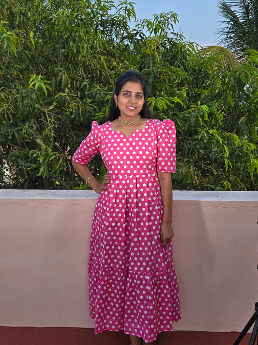 Pink Polka dots Feeding Maxi with Zip