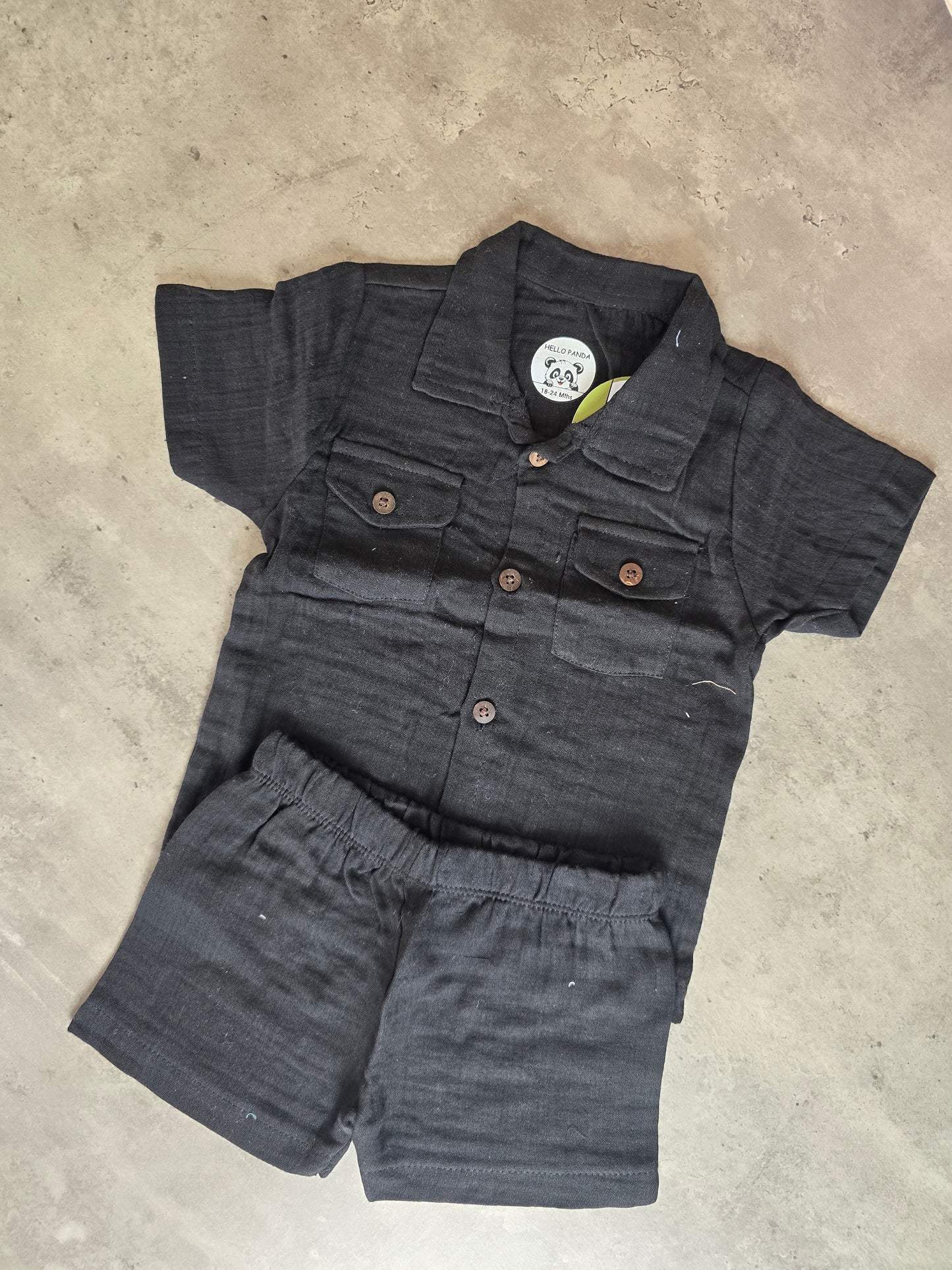 Black Muslin Muslin Coord set