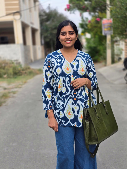 Blue white Peplum