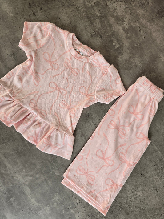Pink Bow Frill coord set