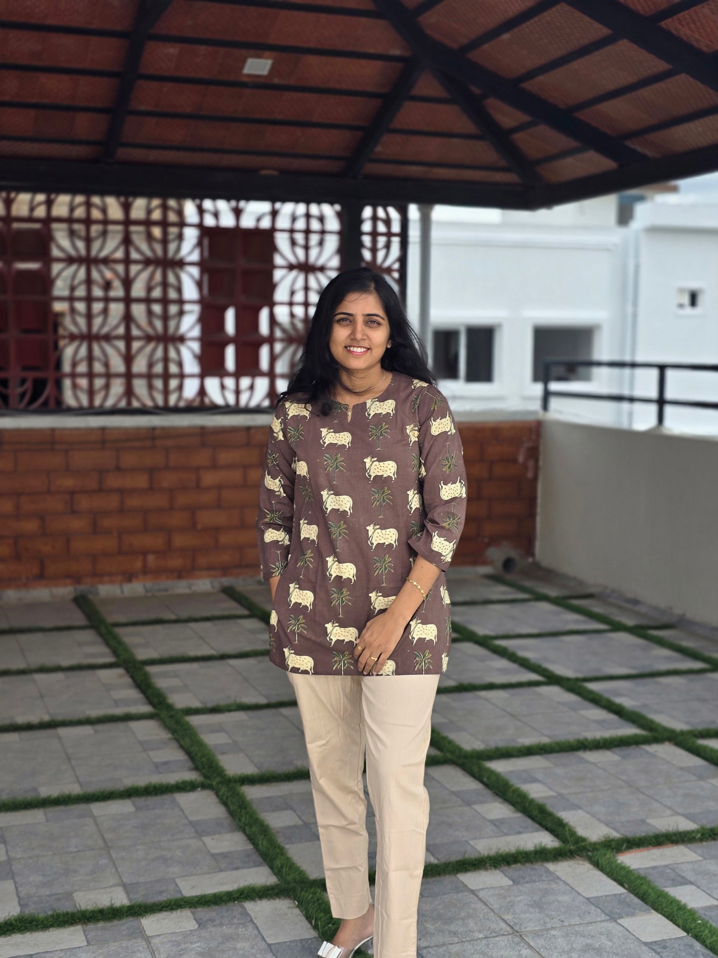 Brown Cow Short Top