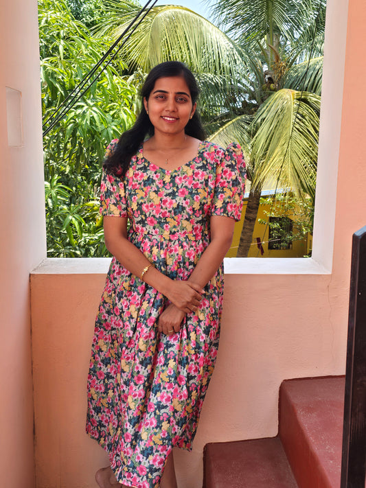 Green Floral Feeding Maxi