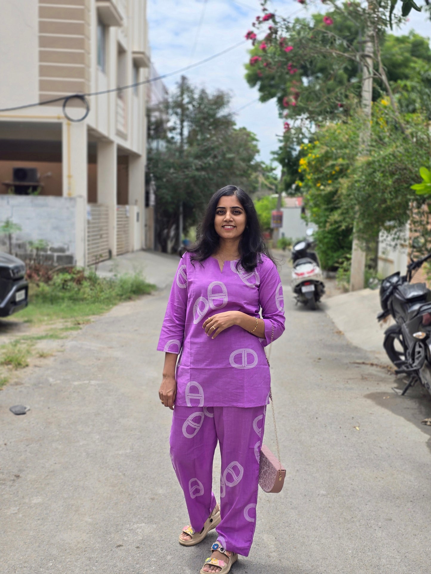 Lavendar Rings Cotton coord set