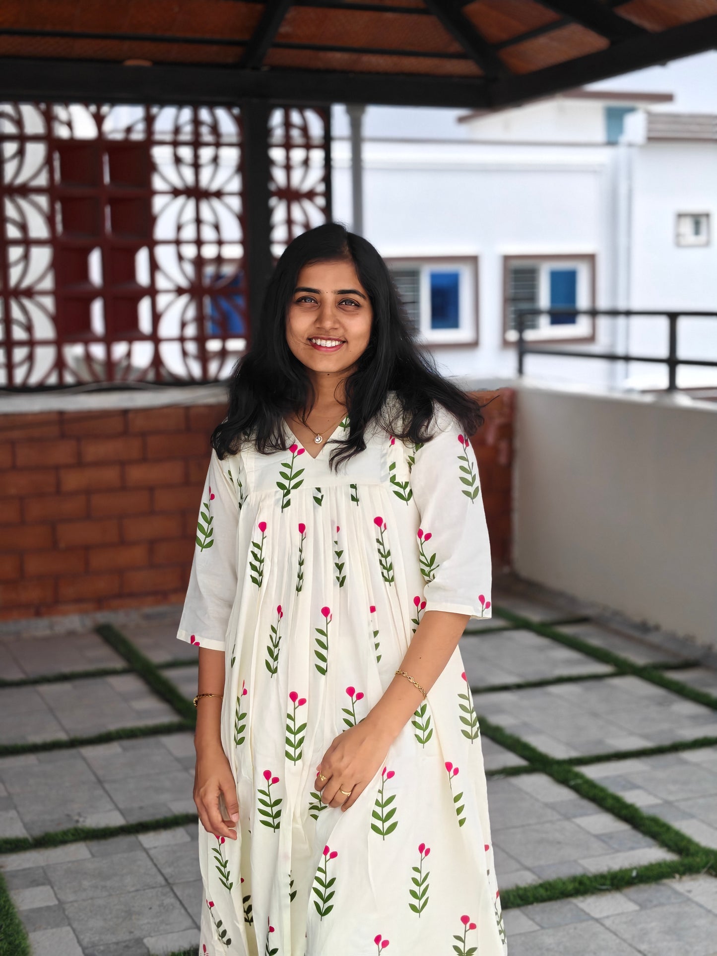 Pink Blossom kurti set