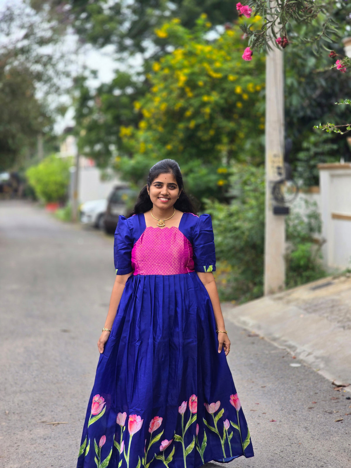 Royal Blue Tulips Festive Maxi
