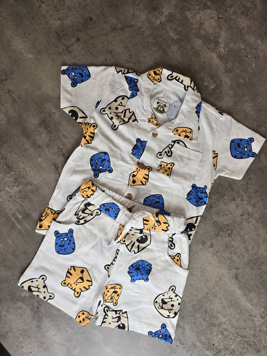 White Tiger Cotton Coord set