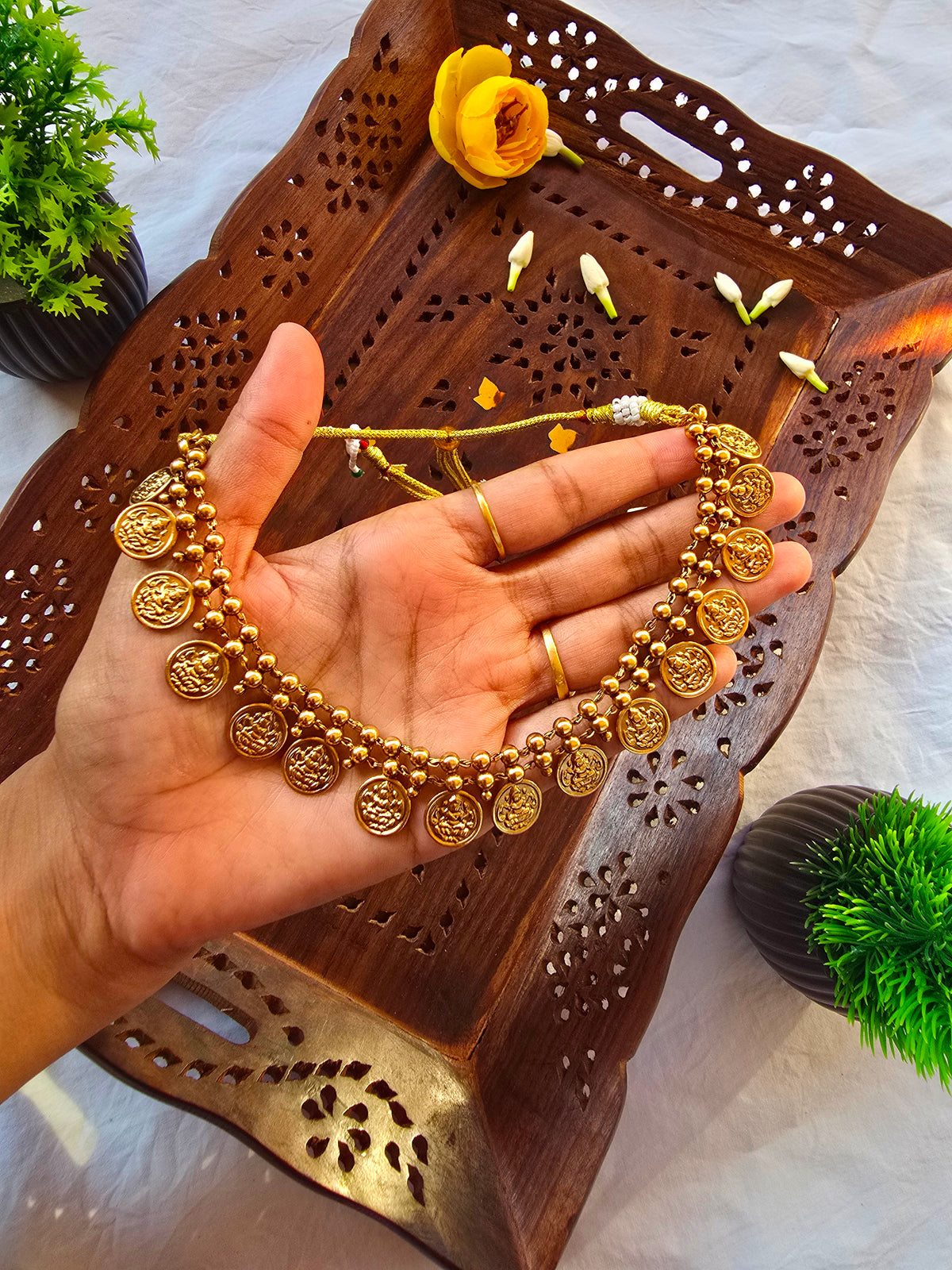 Lakshmi coin double layered Necklace