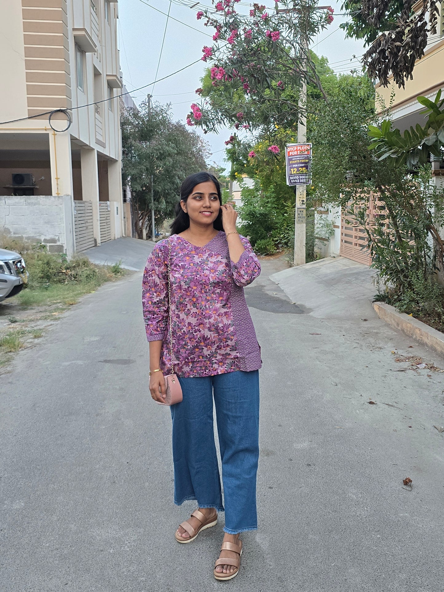 Lavender Floral Short top